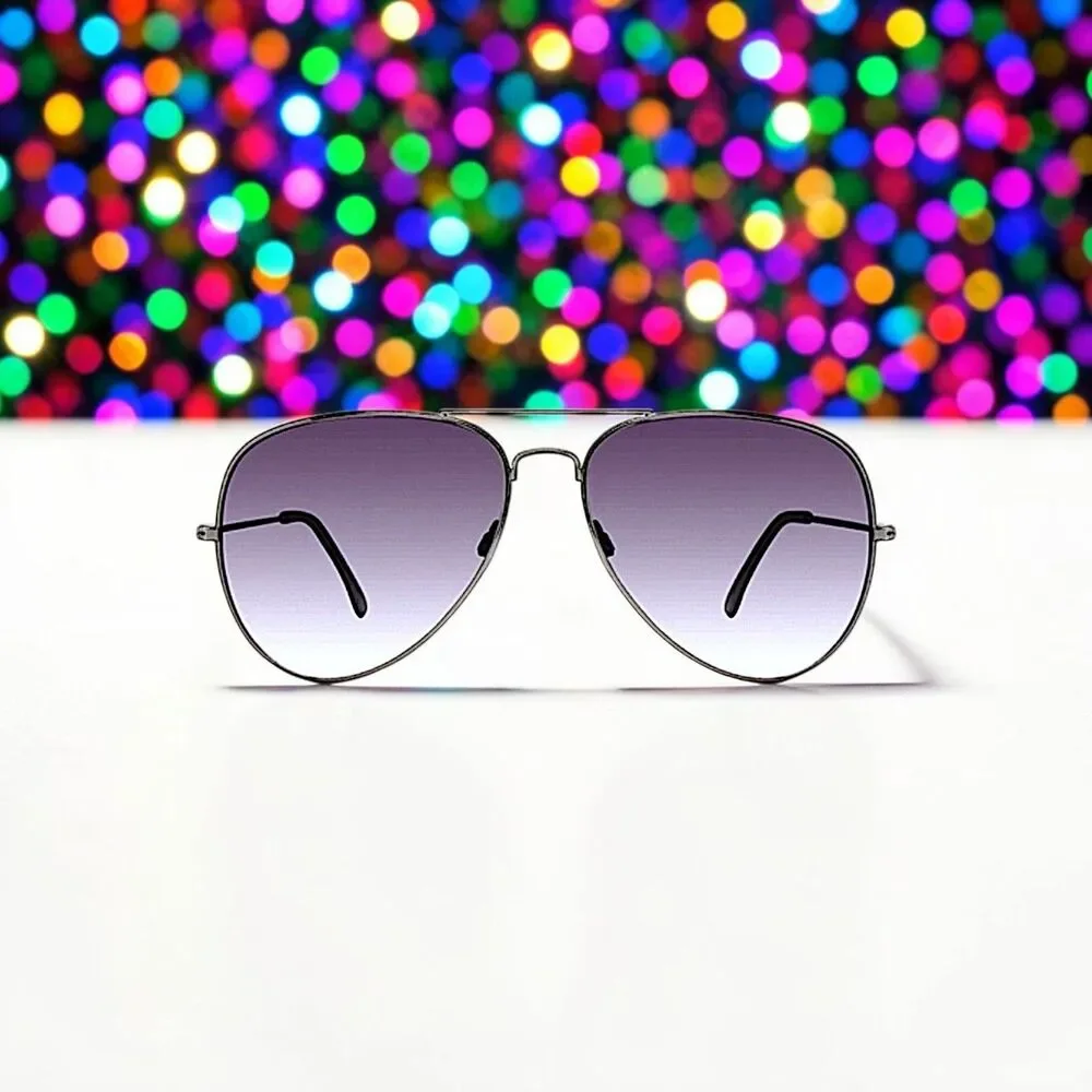 Christian Siriano Aviator Sunglasses in Gun Brand New in Case MSRP $139